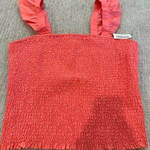 Old Navy Coral Smocked Tank Top